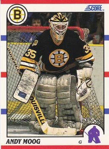 #62 Andy Moog - Boston Bruins - 1990-91 Score Hottest and Rising Stars Hockey