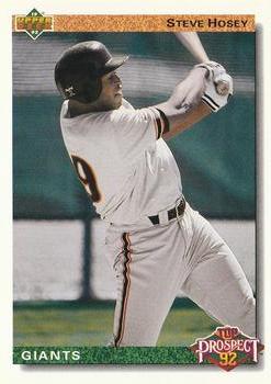 #62 Steve Hosey - San Francisco Giants - 1992 Upper Deck Baseball