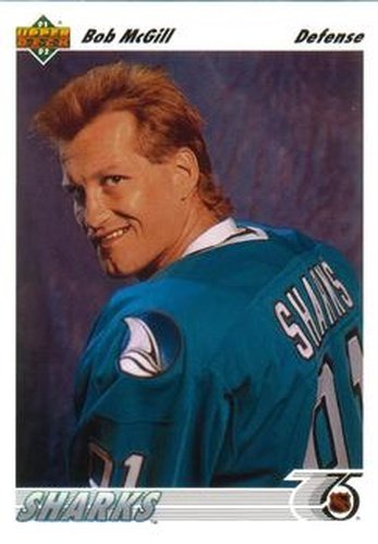 #62 Bob McGill - San Jose Sharks - 1991-92 Upper Deck Hockey