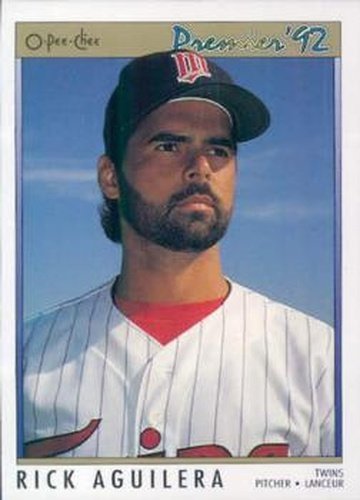 #62 Rick Aguilera - Minnesota Twins - 1992 O-Pee-Chee Premier Baseball