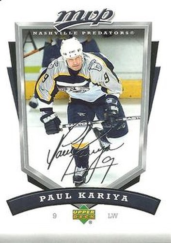 #162 Paul Kariya - Nashville Predators - 2006-07 Upper Deck MVP Hockey