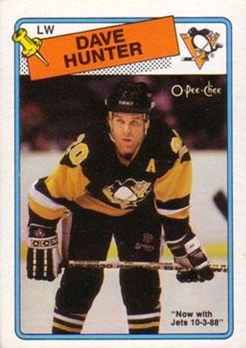 #62 Dave Hunter - Pittsburgh Penguins - 1988-89 O-Pee-Chee Hockey