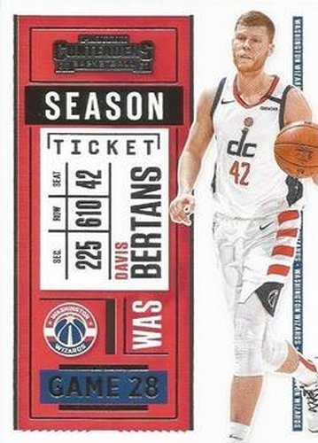 #62 Davis Bertans - Washington Wizards - 2020-21 Panini Contenders Basketball