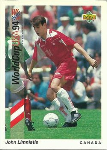 #62 John Limniatis - Canada - 1993 Upper Deck World Cup Preview English/Spanish Soccer