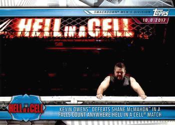 #62 Kevin Owens Defeats Shane McMahon in a Falls Count Anywhere Hell in a Cell Match - 2019 Topps WWE Road to Wrestlemania Wrestling