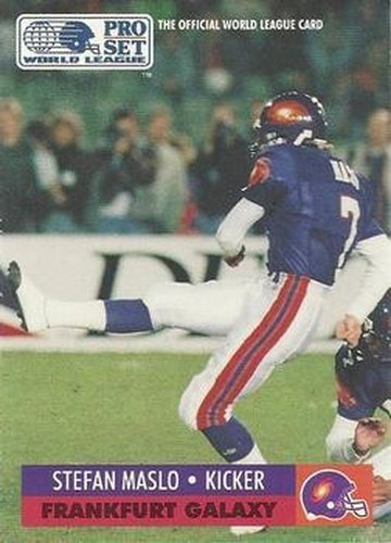 #62 Stefan Maslo - Frankfurt Galaxy - 1991 Pro Set WLAF Football