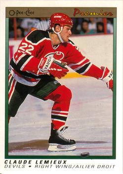 #62 Claude Lemieux - New Jersey Devils - 1990-91 O-Pee-Chee Premier Hockey