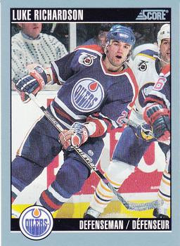 #62 Luke Richardson - Edmonton Oilers - 1992-93 Score Canadian Hockey