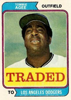 #630T Tommie Agee - Los Angeles Dodgers - 1974 Topps - Traded Baseball