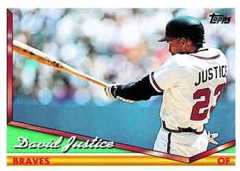 #630 David Justice - Atlanta Braves - 1994 Topps Baseball