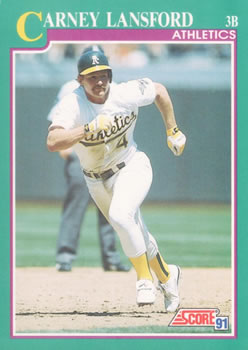 #630 Carney Lansford - Oakland Athletics - 1991 Score Baseball