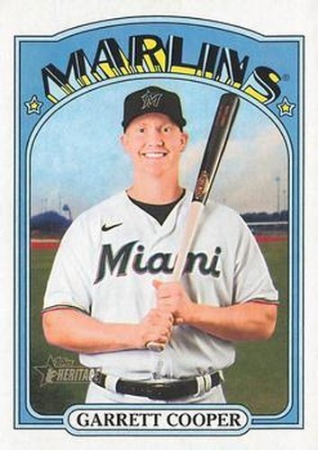 #633 Garrett Cooper - Miami Marlins - 2021 Topps Heritage Baseball