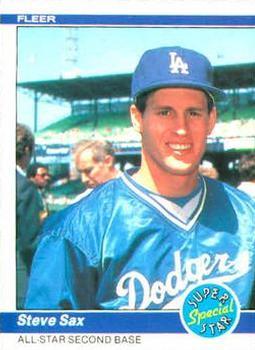 #633 Steve Sax - Los Angeles Dodgers - 1984 Fleer Baseball