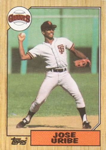 #633 Jose Uribe - San Francisco Giants - 1987 Topps Baseball