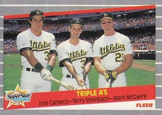 #634 Jose Canseco / Terry Steinbach / Mark McGwire - Oakland Athletics - 1989 Fleer Baseball