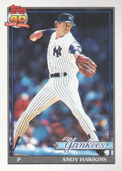 #635 Andy Hawkins - New York Yankees - 1991 Topps Baseball