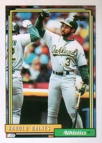 #635 Harold Baines - Oakland Athletics - 1992 Topps Baseball