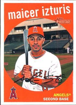 #635 Maicer Izturis - Los Angeles Angels - 2008 Topps Heritage Baseball