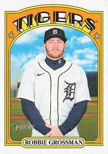 #635 Robbie Grossman - Detroit Tigers - 2021 Topps Heritage Baseball