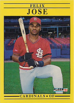 #636 Felix Jose - St. Louis Cardinals - 1991 Fleer Baseball