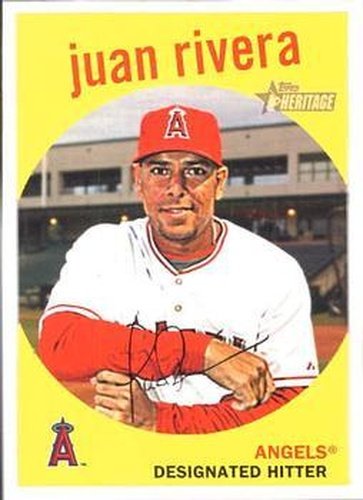 #636 Juan Rivera - Los Angeles Angels - 2008 Topps Heritage Baseball