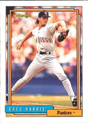 #636 Greg Harris - San Diego Padres - 1992 O-Pee-Chee Baseball