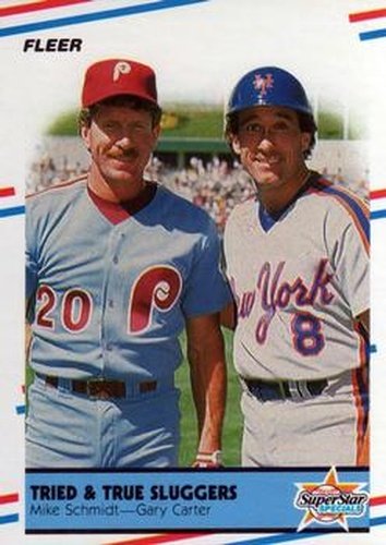 #636 Mike Schmidt / Gary Carter - Philadelphia Phillies / New York Mets - 1988 Fleer Baseball