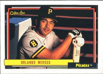 #637 Orlando Merced - Pittsburgh Pirates - 1992 O-Pee-Chee Baseball