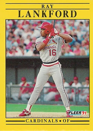#637 Ray Lankford - St. Louis Cardinals - 1991 Fleer Baseball