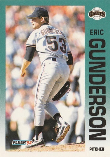 #637 Eric Gunderson - San Francisco Giants - 1992 Fleer Baseball