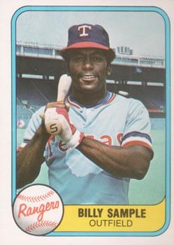 #637 Billy Sample - Texas Rangers - 1981 Fleer Baseball
