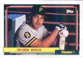 #637 Orlando Merced - Pittsburgh Pirates - 1992 Topps Baseball
