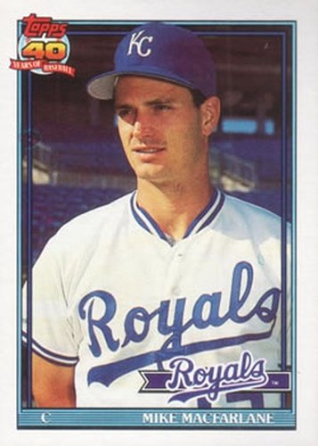 #638 Mike Macfarlane - Kansas City Royals - 1991 Topps Baseball