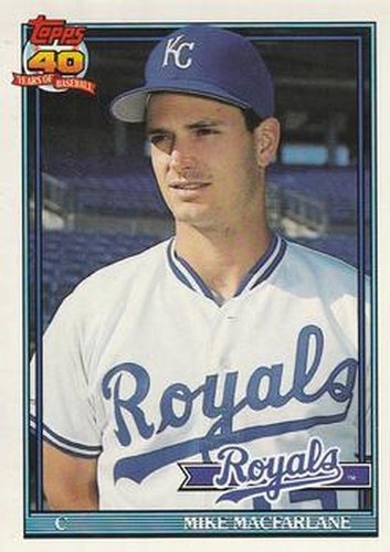 #638 Mike Macfarlane - Kansas City Royals - 1991 O-Pee-Chee Baseball
