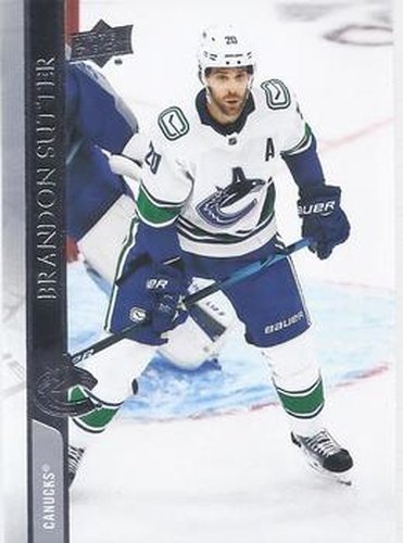 #638 Brandon Sutter - Vancouver Canucks - 2020-21 Upper Deck Hockey