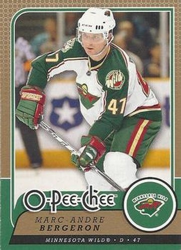 #638 Marc-Andre Bergeron - Minnesota Wild - 2008-09 O-Pee-Chee Hockey