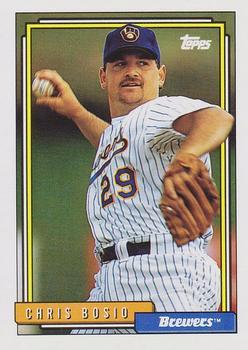 #638 Chris Bosio - Milwaukee Brewers - 1992 Topps Baseball