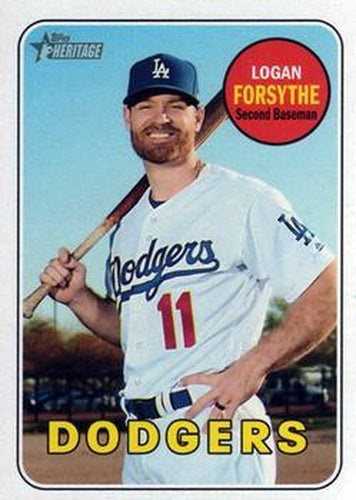 #638 Logan Forsythe - Los Angeles Dodgers - 2018 Topps Heritage Baseball
