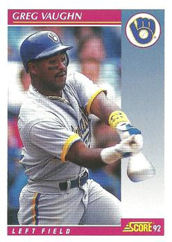 #639 Greg Vaughn - Milwaukee Brewers - 1992 Score Baseball