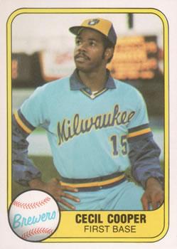 #639 Cecil Cooper - Milwaukee Brewers - 1981 Fleer Baseball