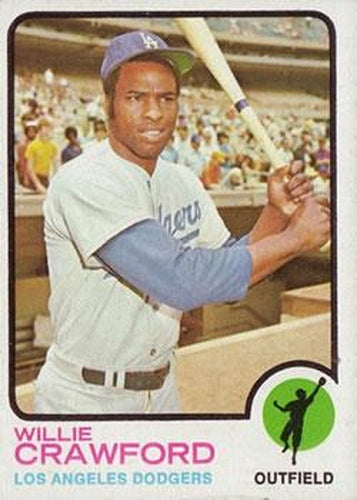 #639 Willie Crawford - Los Angeles Dodgers - 1973 Topps Baseball