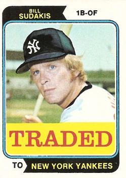 #63T Bill Sudakis - New York Yankees - 1974 Topps - Traded Baseball