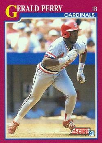 #63T Gerald Perry - St. Louis Cardinals - 1991 Score Rookie & Traded Baseball