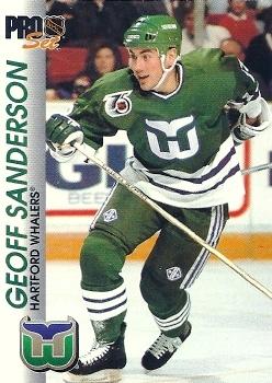 #63 Geoff Sanderson - Hartford Whalers - 1992-93 Pro Set Hockey