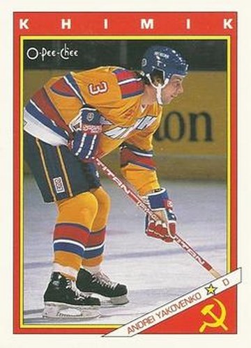 #63R Andrei Yakovenko - Khimik Voskresensk - 1991-92 O-Pee-Chee Hockey - Sharks & Russians
