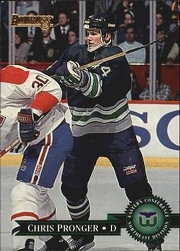#63 Chris Pronger - Hartford Whalers - 1995-96 Donruss Hockey