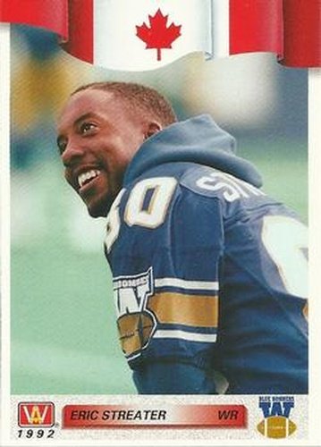 #63 Eric Streater - Winnipeg Blue Bombers - 1992 All World CFL Football
