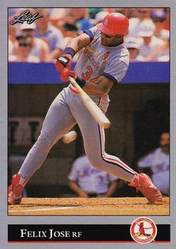 #63 Felix Jose - St. Louis Cardinals - 1992 Leaf Baseball