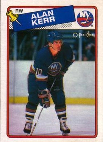 #63 Alan Kerr - New York Islanders - 1988-89 O-Pee-Chee Hockey