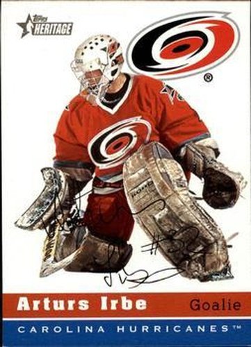 #63 Arturs Irbe - Carolina Hurricanes - 2000-01 Topps Heritage Hockey